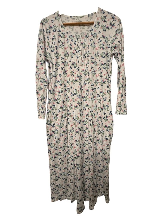 Cuddledown Other - Cuddledown Pima Cotton Nightgown Small Blueberry Floral Pajama Gown Pockets
